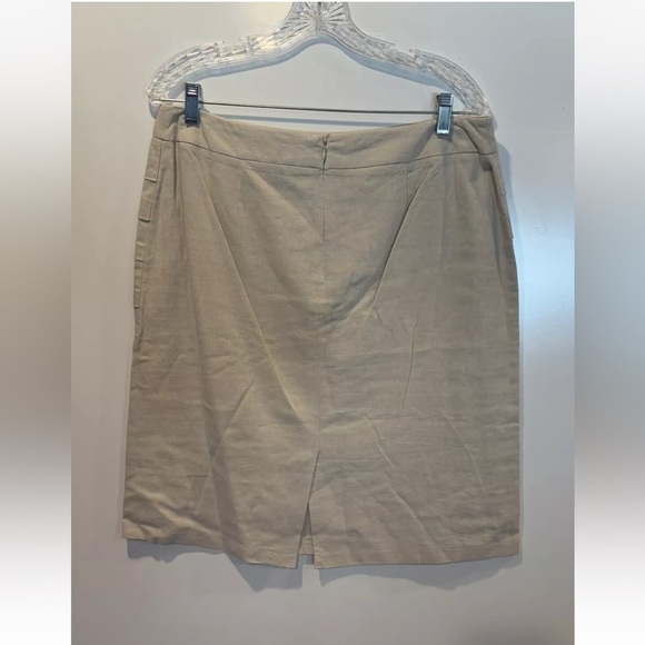Larry Levine Beige Linen Blend Tiered Ruffle Pencil Skirt Womens Size 12 - Picture 3 of 5